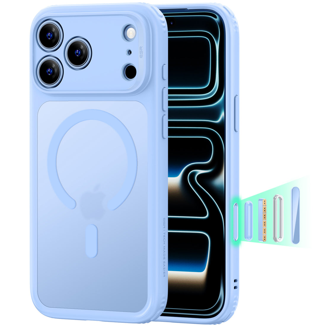 ESR Frosted Misty Blue iPhone 18 Pro Max Magsafe Slim Phone Case