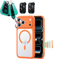 Frosted Orange iPhone 18 Pro Max Magsafe Slim Phone Case with armorite tempered glass screen protector and camera lens protector