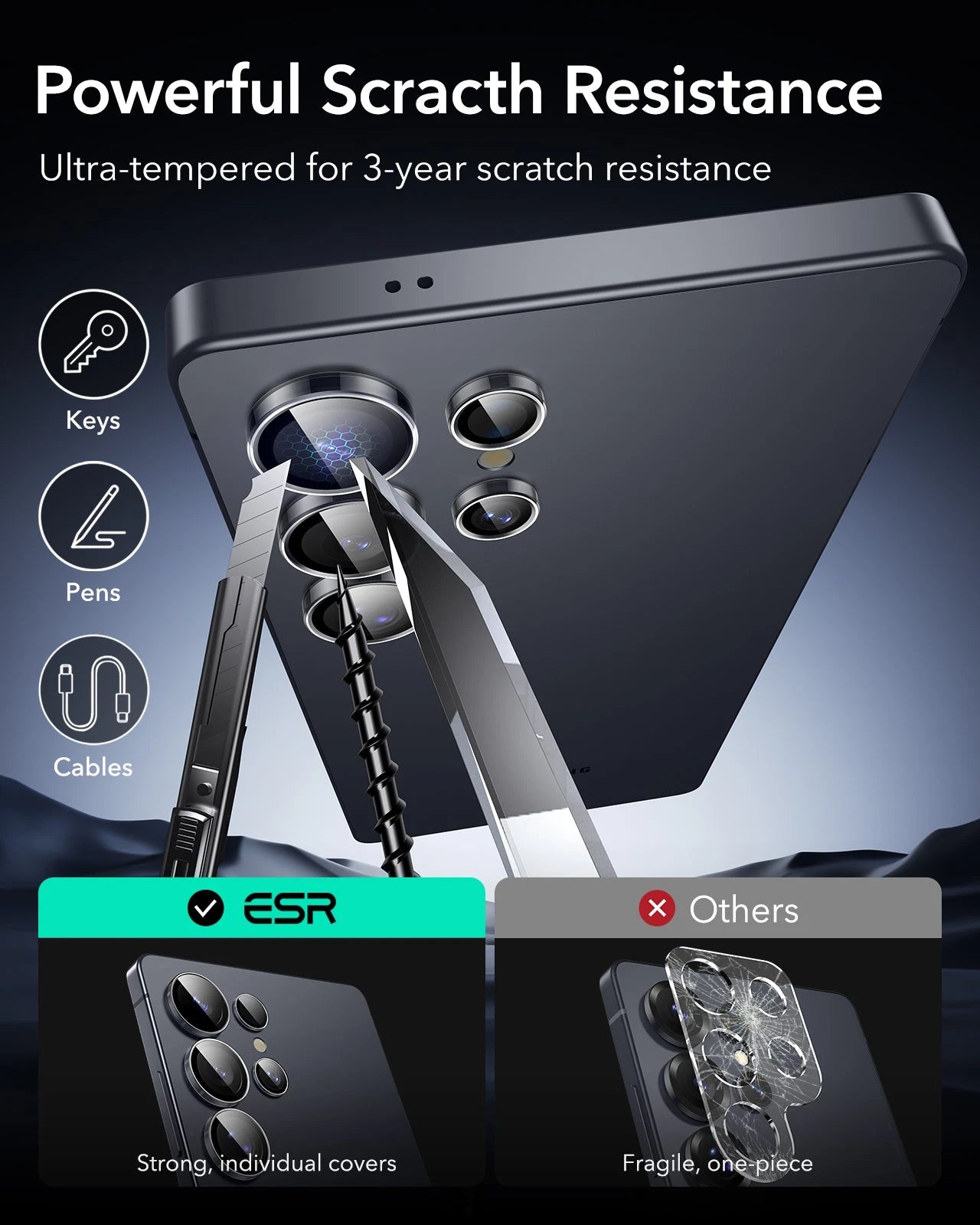 Galaxy S25 Ultra Armorite Camera Lens Protectors - Clear