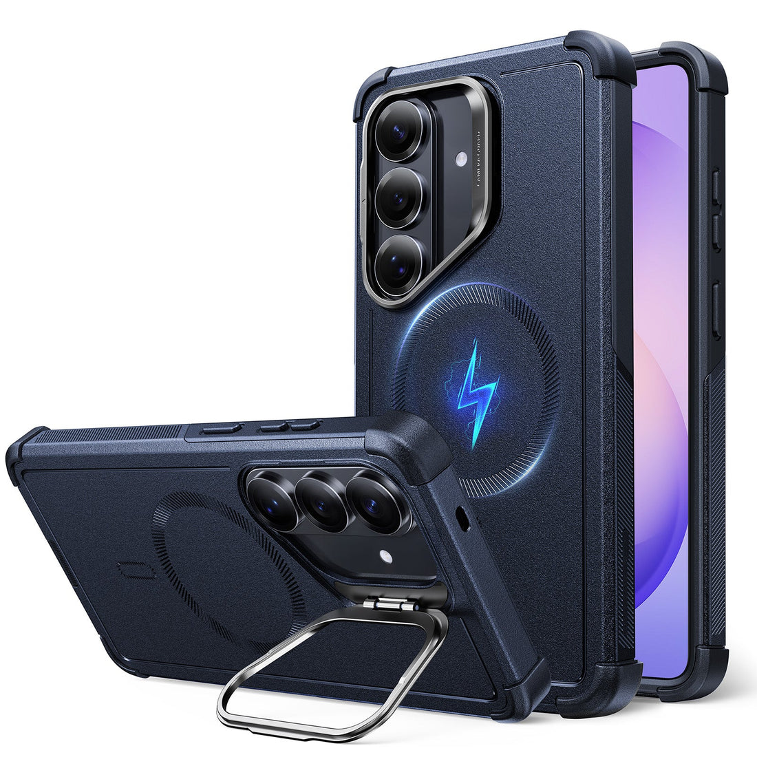 Samsung Galaxy S26 Cyber Tough Magsafe Case with Stand Navy Blue