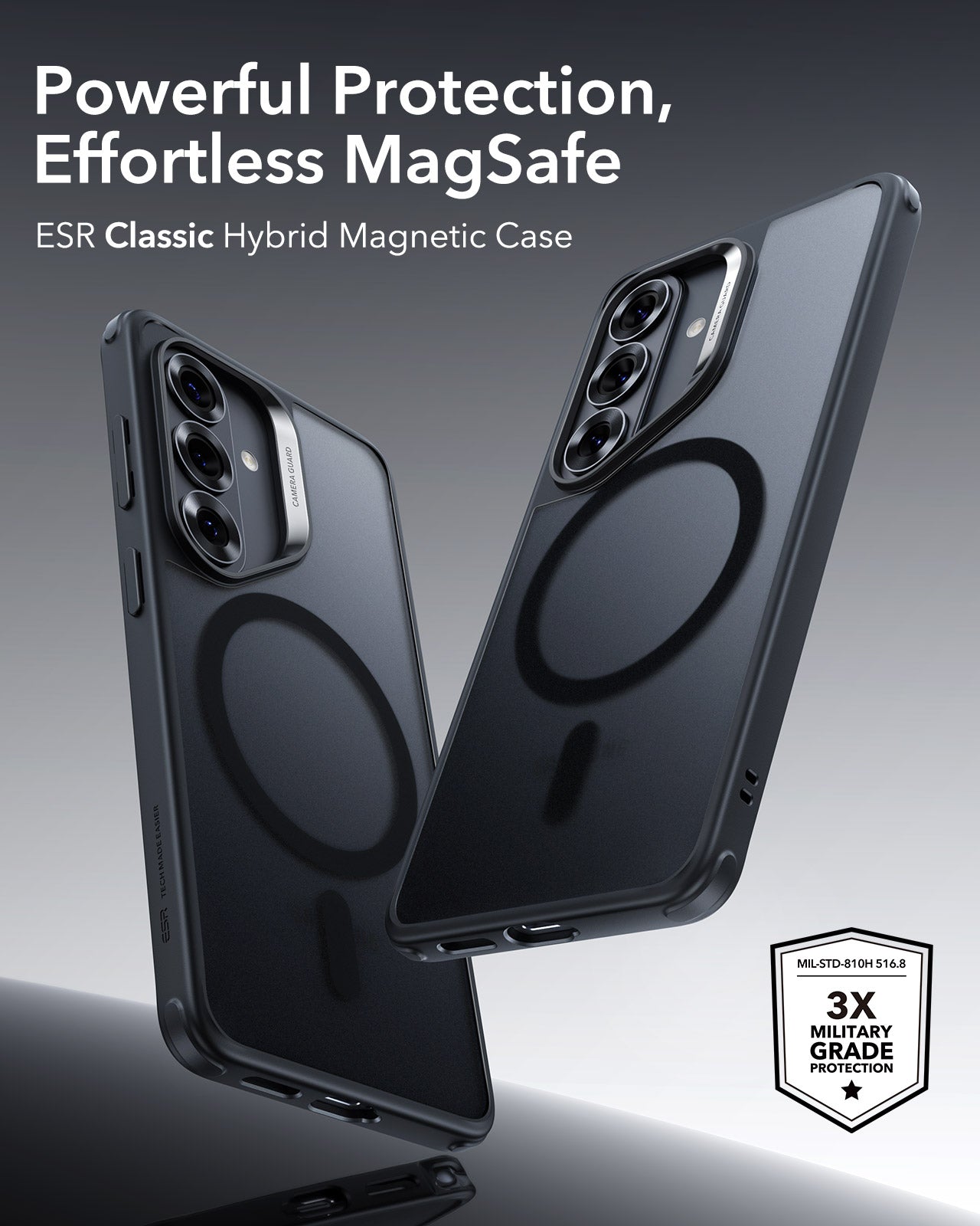 Samsung Galaxy S26 Plus Classic Hybrid Magsafe Case Frosted Black Powerful Protection Effortless Magsafe 