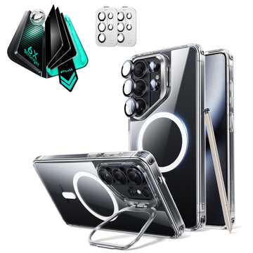 Galaxy S26 Ultra Classic Hybrid Magsafe Case with Stand and Armorite Privacy Screen Protector  Clear 