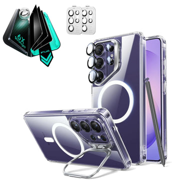 Galaxy S26 Ultra Classic Hybrid Magsafe Case with Stand and Armorite Privacy Screen Protector  Clear 