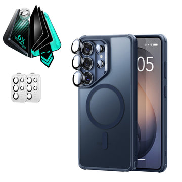 Galaxy S26 Ultra Classic Hybrid Magsafe Case and Armorite Privacy Screen Protector Bundle Frosted Blue