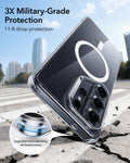 Galaxy S26 Ultra Classic Hybrid Magsafe Case and Corning Glass Privacy Screen Protector Set 3X Military-Grade Protection