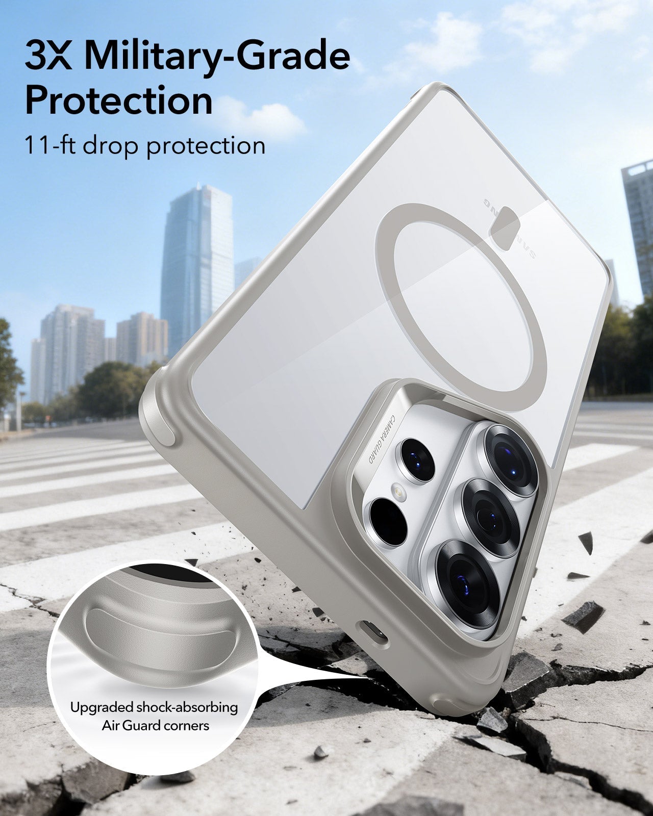 Samsung Galaxy S26 Ultra Classic Hybrid Magsafe Case Clear Grey  3X Military Grade Protection