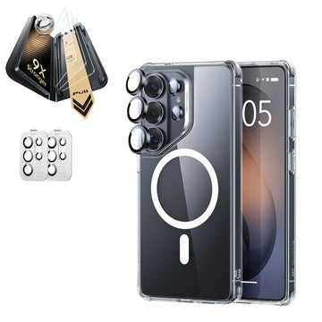 Galaxy S26 Ultra Classic Hybrid Magsafe Case and Corning Glass Screen Protector Set Clear