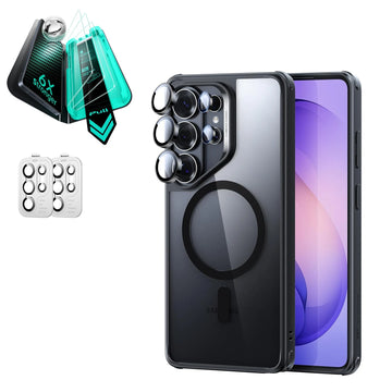 Galaxy S26 Ultra Classic Hybrid Magsafe Case and Armorite Screen Protector Clear Black