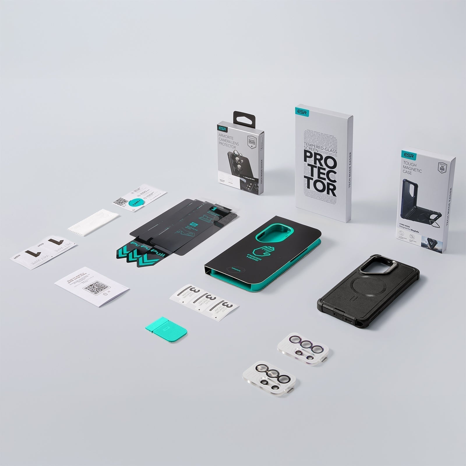 ESR Galaxy S26 Ultra Cyber Tough Magsafe Case with Stand and Armorite Privacy Screen Protector Set