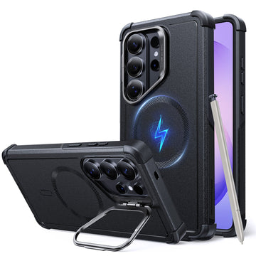 Samsung Galaxy S26 Ultra Cyber Tough Magsafe Case with Stand Black