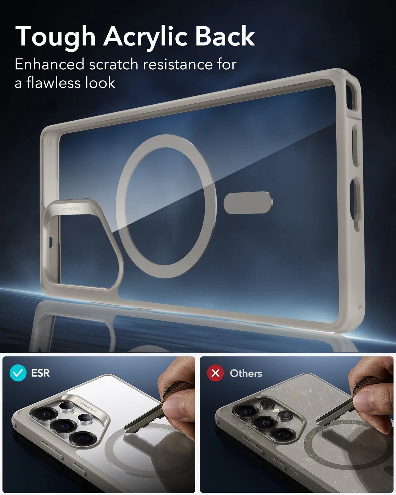 Galaxy S25 Ultra HaloLock Classic Hybrid Case - Clear Grey ESR ESR