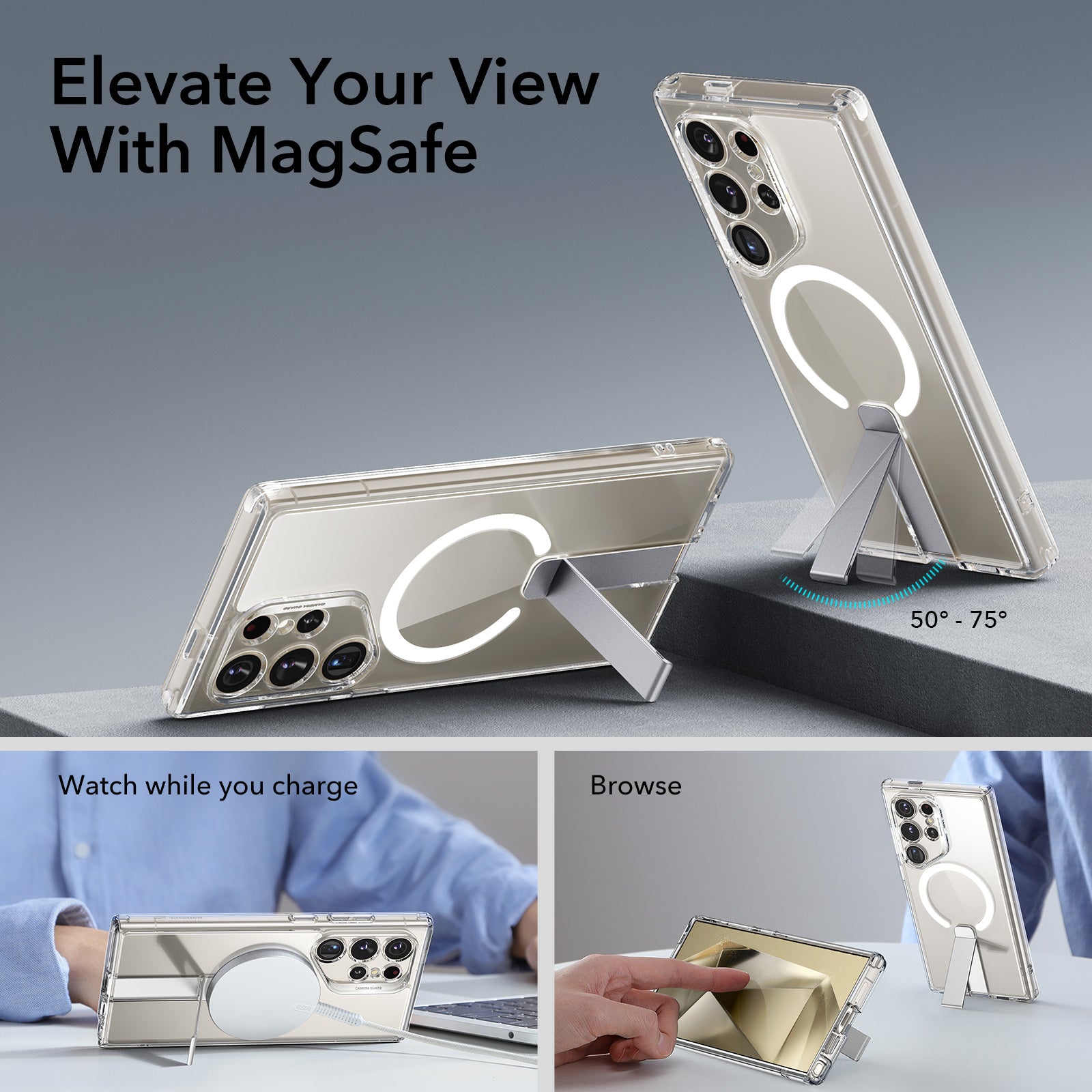 Galaxy S24 Ultra Boost Flickstand Case (HaloLock) - Clear ESR ESR