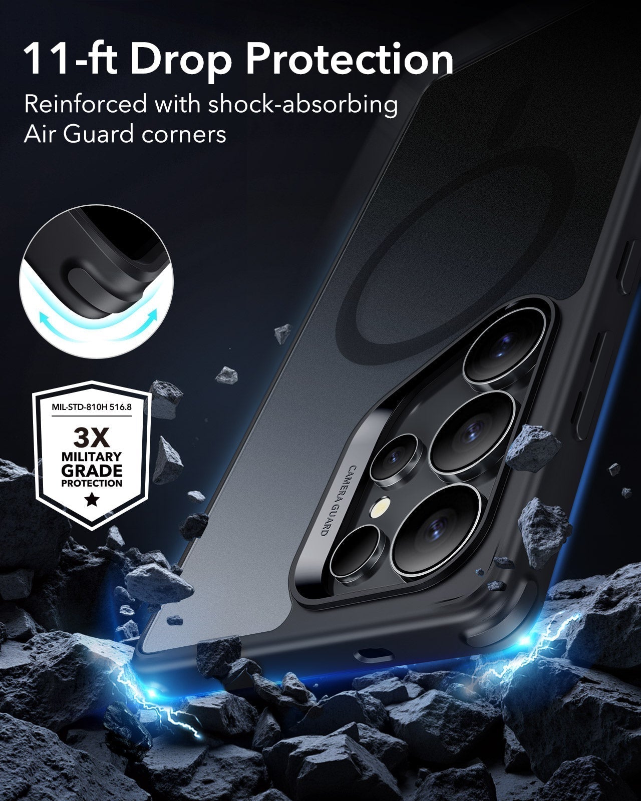 Galaxy S25 Ultra HaloLock Classic Hybrid Case - Frosted Black ESR ESR