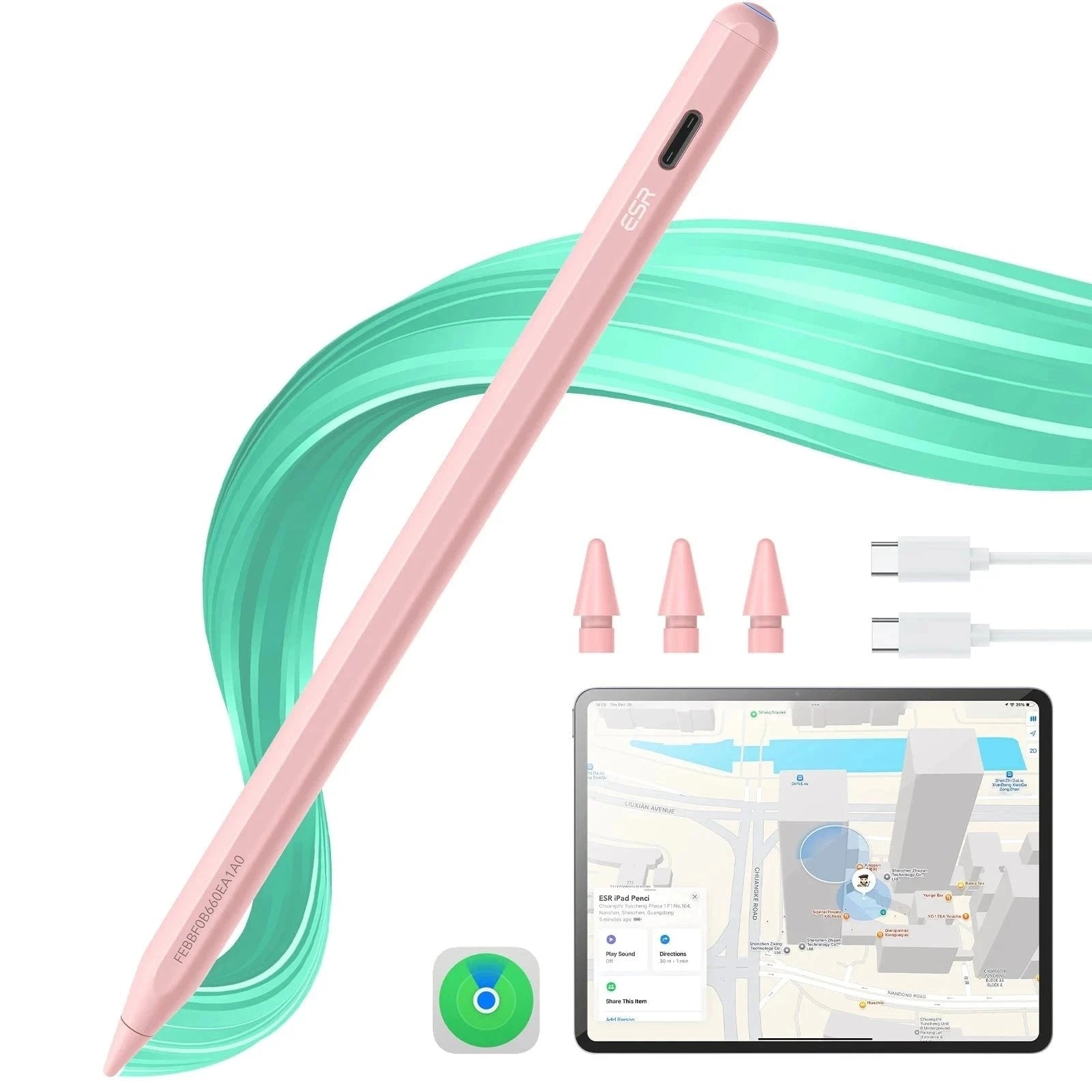 Geo Digital Pencil with Built-in Find My - Pink ESR ESR
