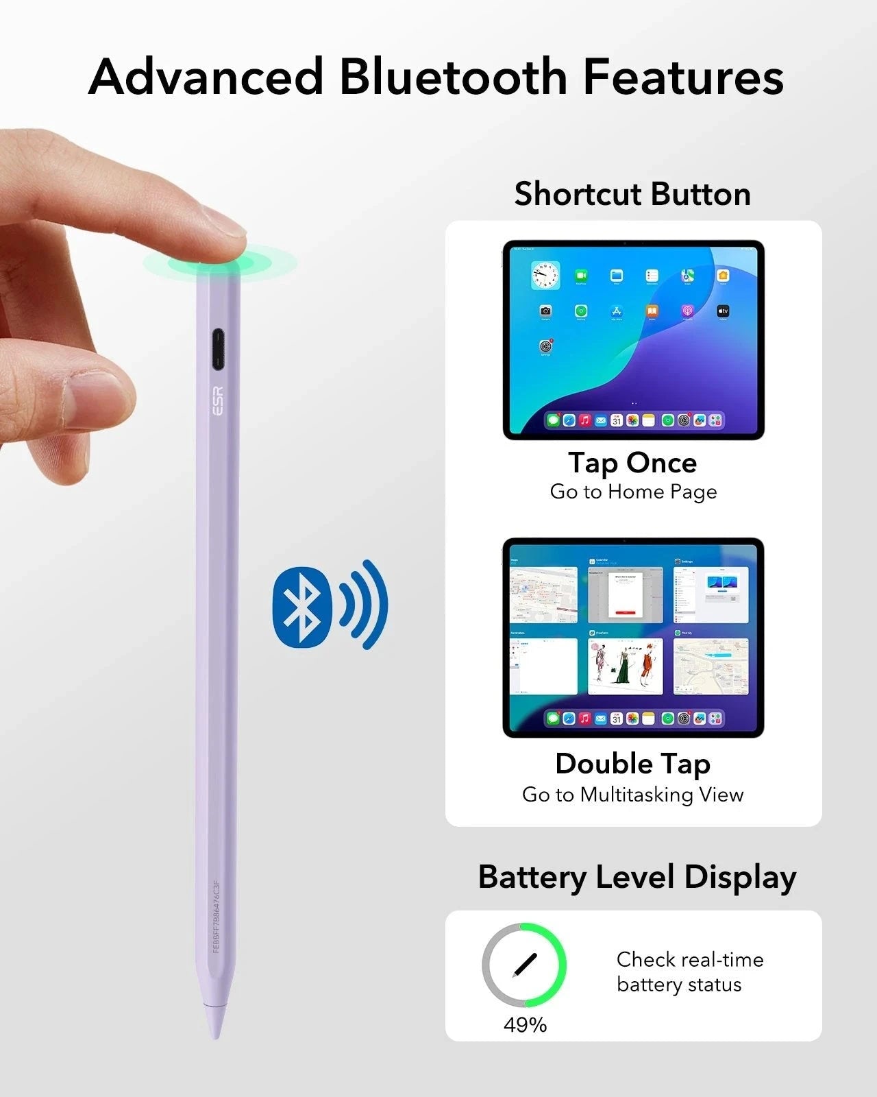 Geo Digital Pencil with Built-in Find My - Purple ESR ESR