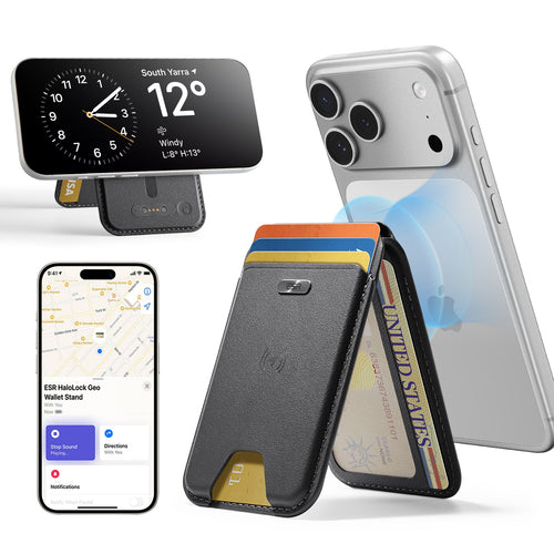 Geo Magnetic Wallet Stand -  Black