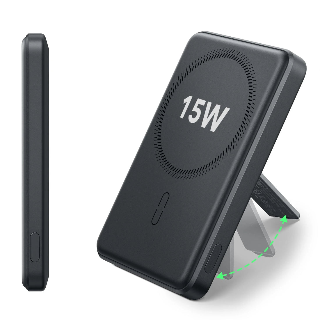 HaloLock MagSlim Wireless Power Bank (15W, 5,000 mAh, Kickstand) - Black ESR ESR