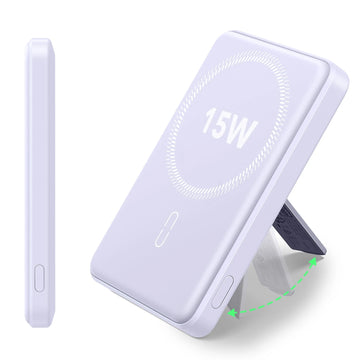 HaloLock MagSlim Wireless Power Bank (15W, 5,000 mAh, Kickstand) - Lavender ESR ESR