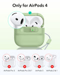 AirPods 4 charging case protected by ESR FlickLock case in light green
