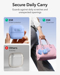 Light blue AirPods 4 case with raised edges for added drop protection