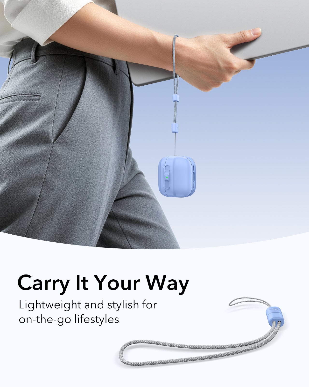 Light blue AirPods 4 case securely locking AirPods with magnetic FlickLock