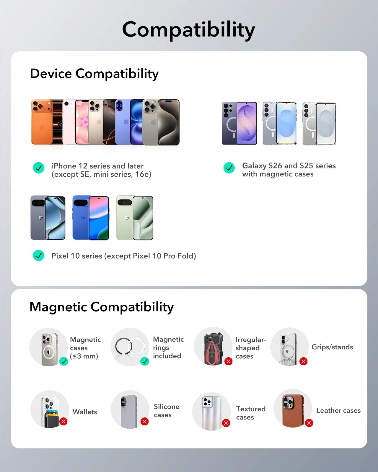 Magnetic Car Phone Mount (HaloLock) - Metallic Grey