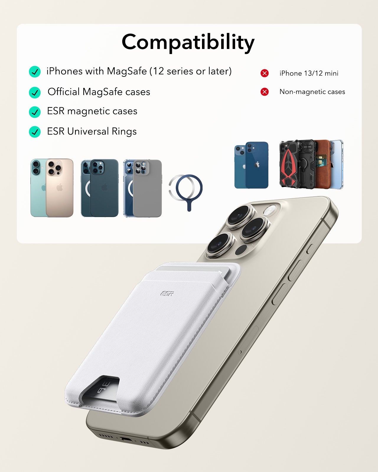 Magnetic Wallet Boost (HaloLock) - White ESR ESR
