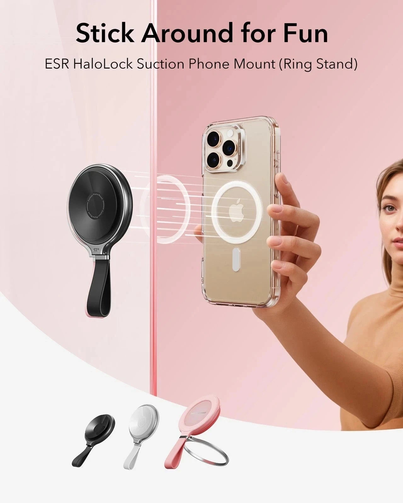 ESR HaloLock Suction Phone Mount (Ring Stand) - Black ESR ESR