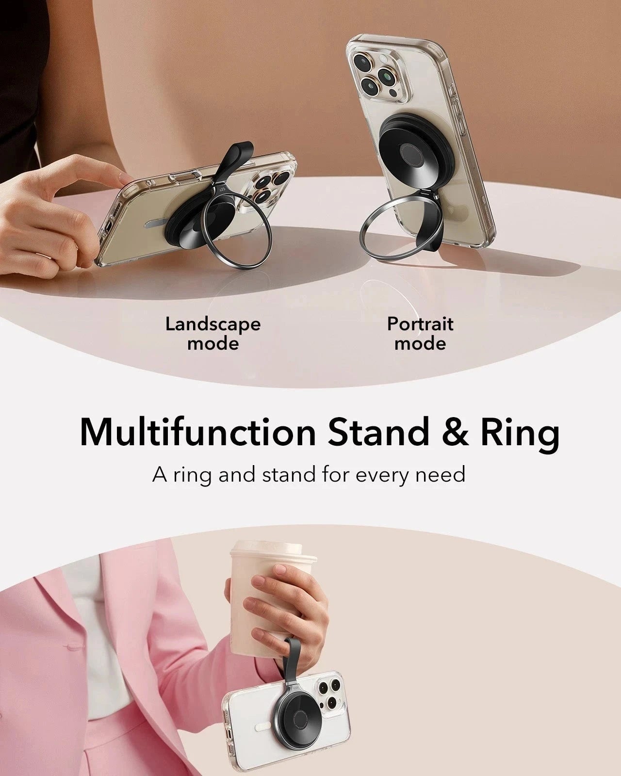 ESR HaloLock Suction Phone Mount (Ring Stand) - Black ESR ESR