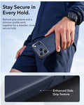 ESR Navy Blue iPhone 18 Pro Tough Phone Case Magsafe with Stand Stay Secure in Every Hold.