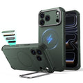 Olive Green iPhone 18 Pro Tough Phone Case Magsafe with Stand