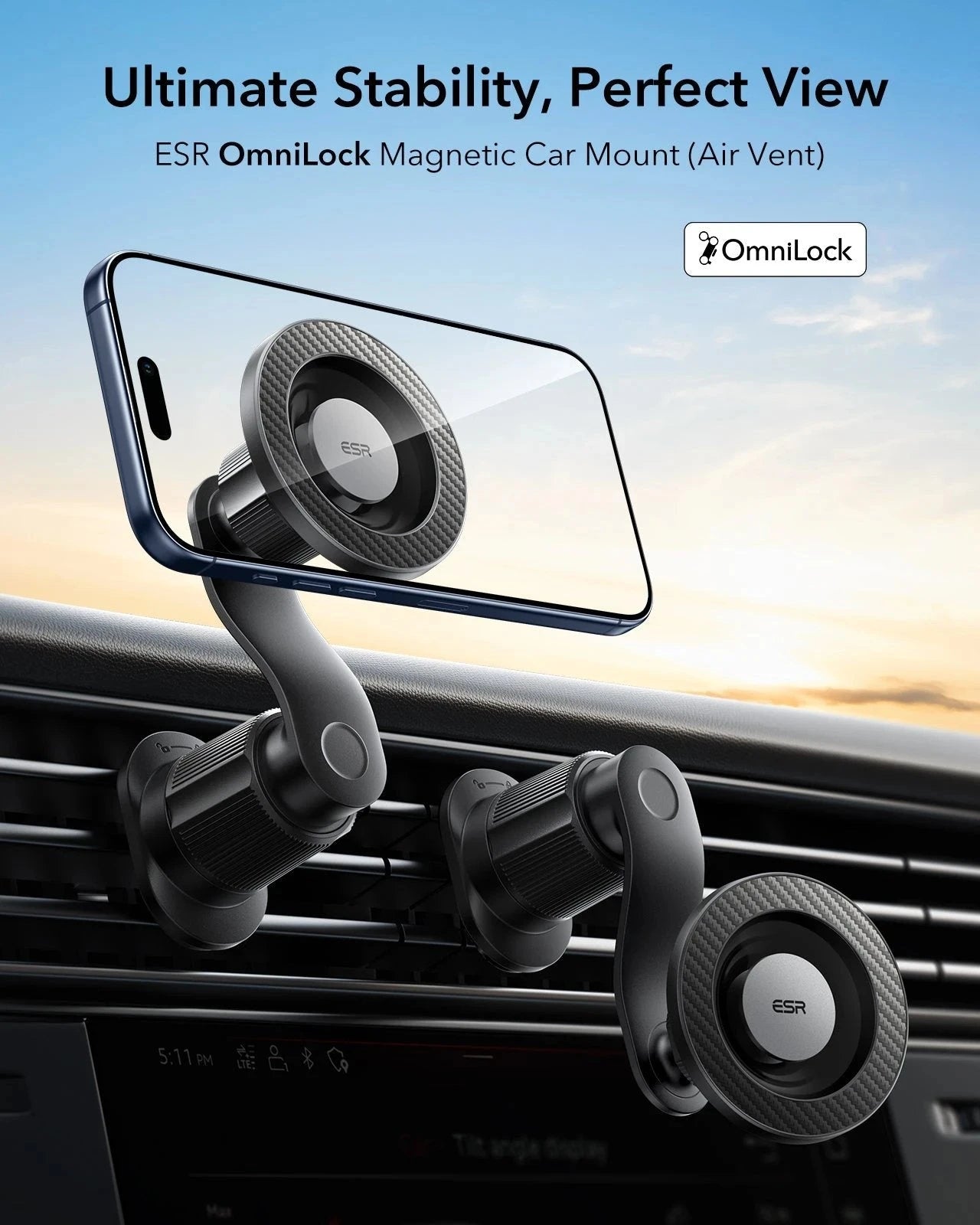 OmniLock Magnetic Car Mount (Air Vent) - Black ESR ESR