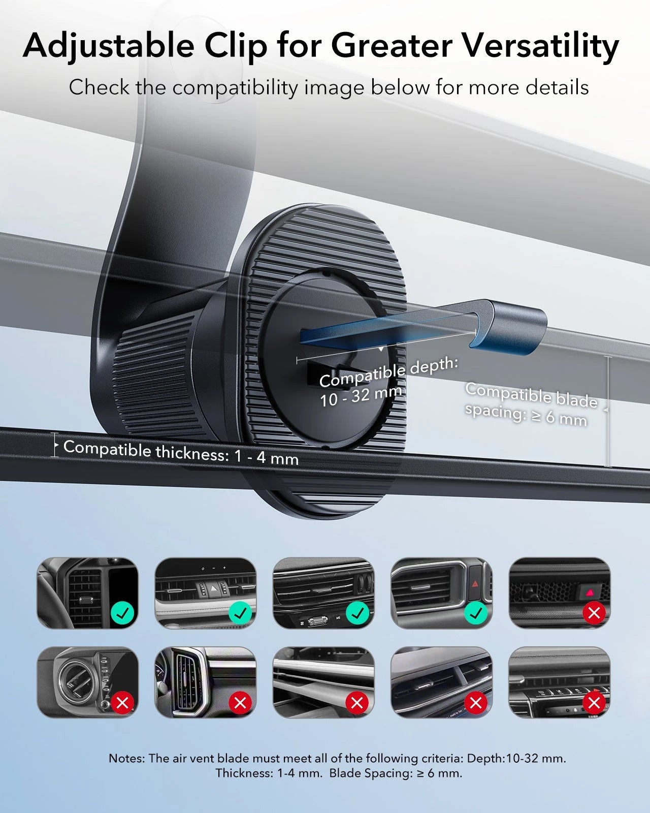 OmniLock Magnetic Car Mount (Air Vent) - Black ESR ESR