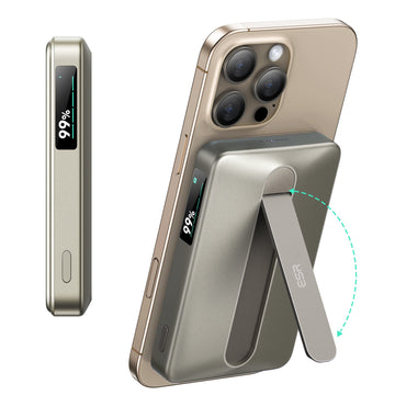 Qi2 power bank with kickstand tit