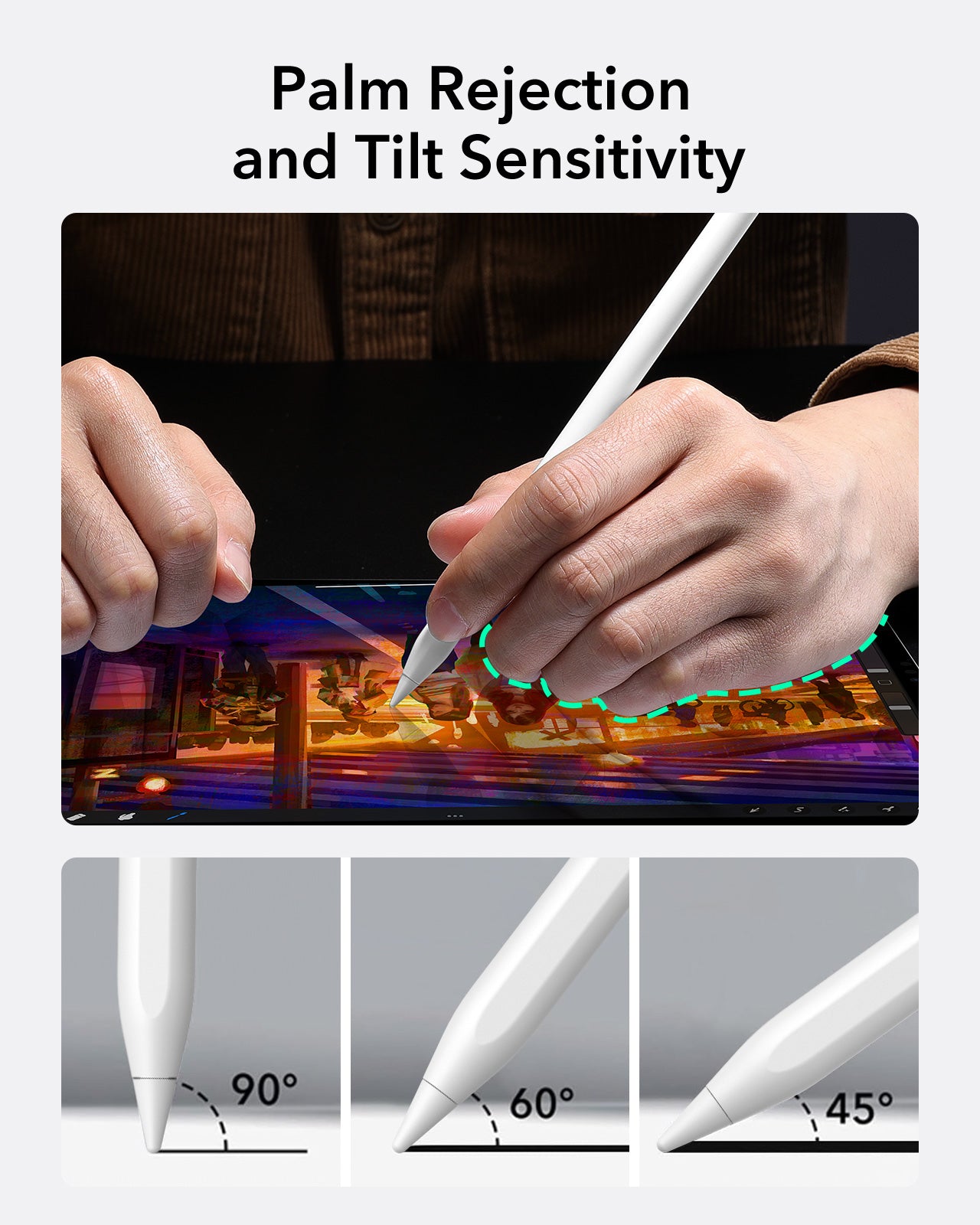 digital pencil-palm rejuection and tilt sensitivity