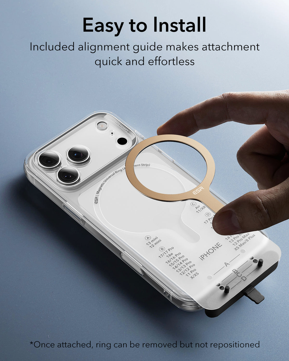 Universal Titanium MagSafe Ring 360  ESR HaloLock™-Easy to Install