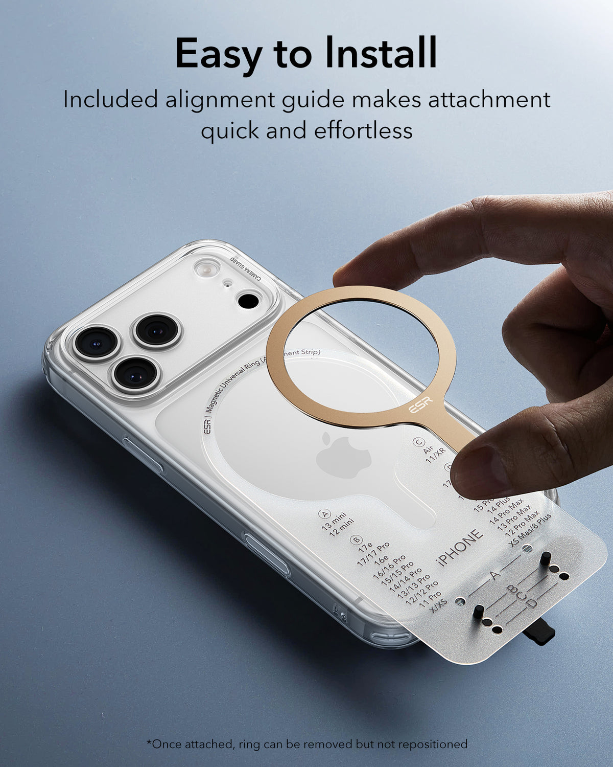 Universal Titanium MagSafe Ring 360  ESR HaloLock-Easy to Install
