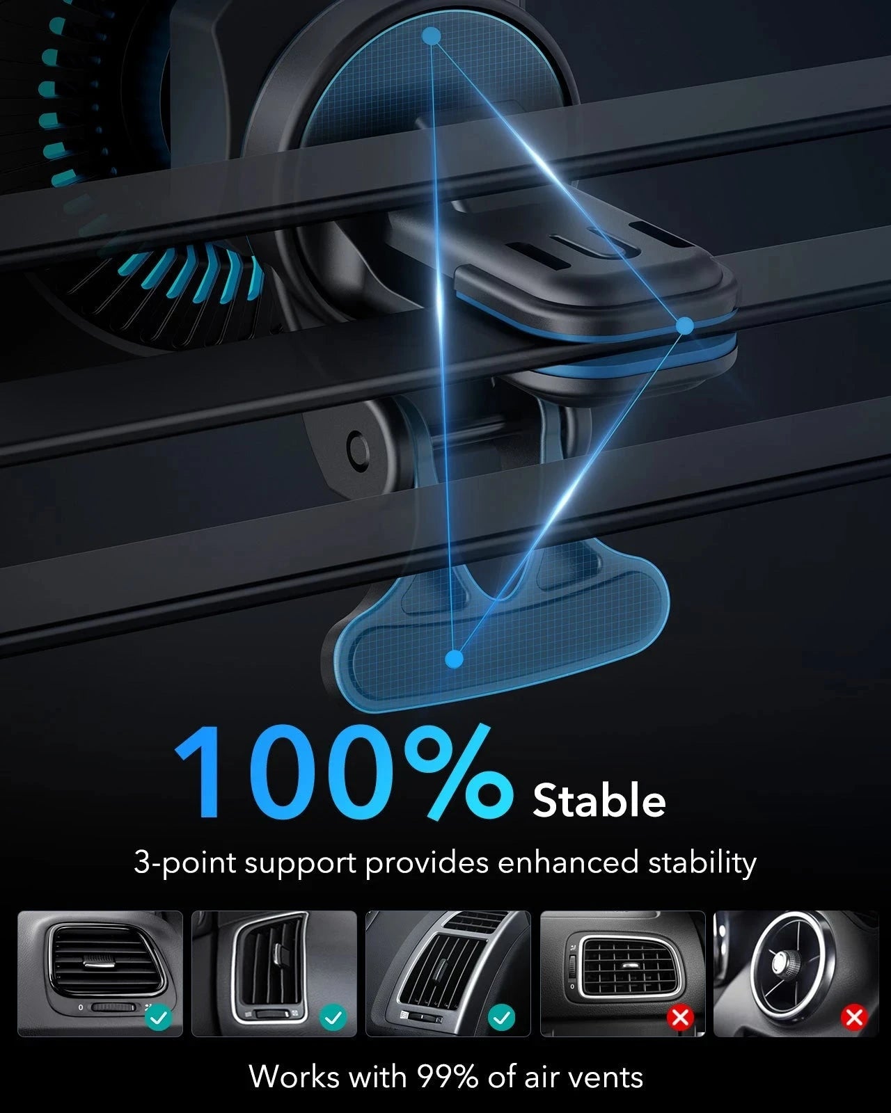 Wireless Car Charger with CryoBoost™ (HaloLock) - Wireless Charger ESR ESR