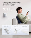 Xtend 45W Retractable Charger - US Plug - Burgundy ESR ESR