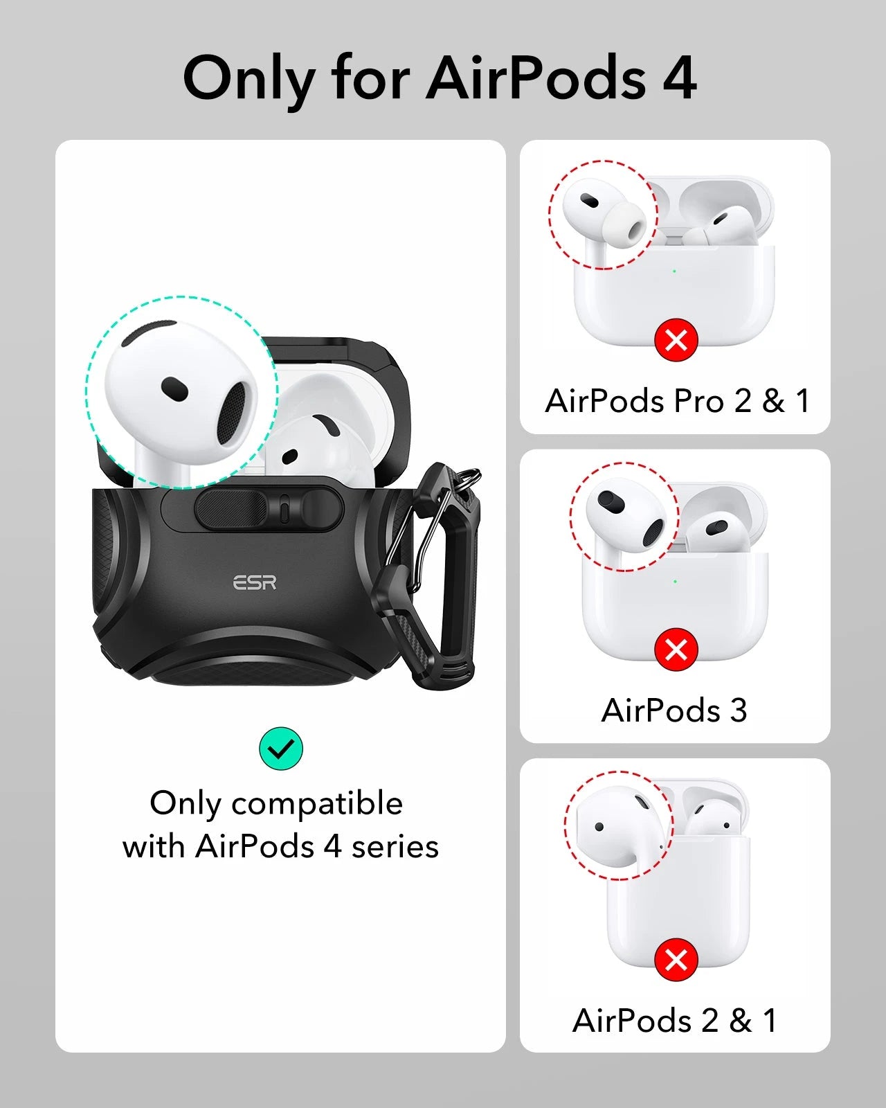 Cyber FlickLock AirPods 4 Case with Lock in 7 Colors - ESR