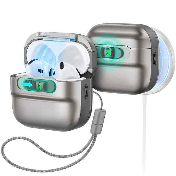 Titanium ESR Pulse FlickLock magnetic case for AirPods 5