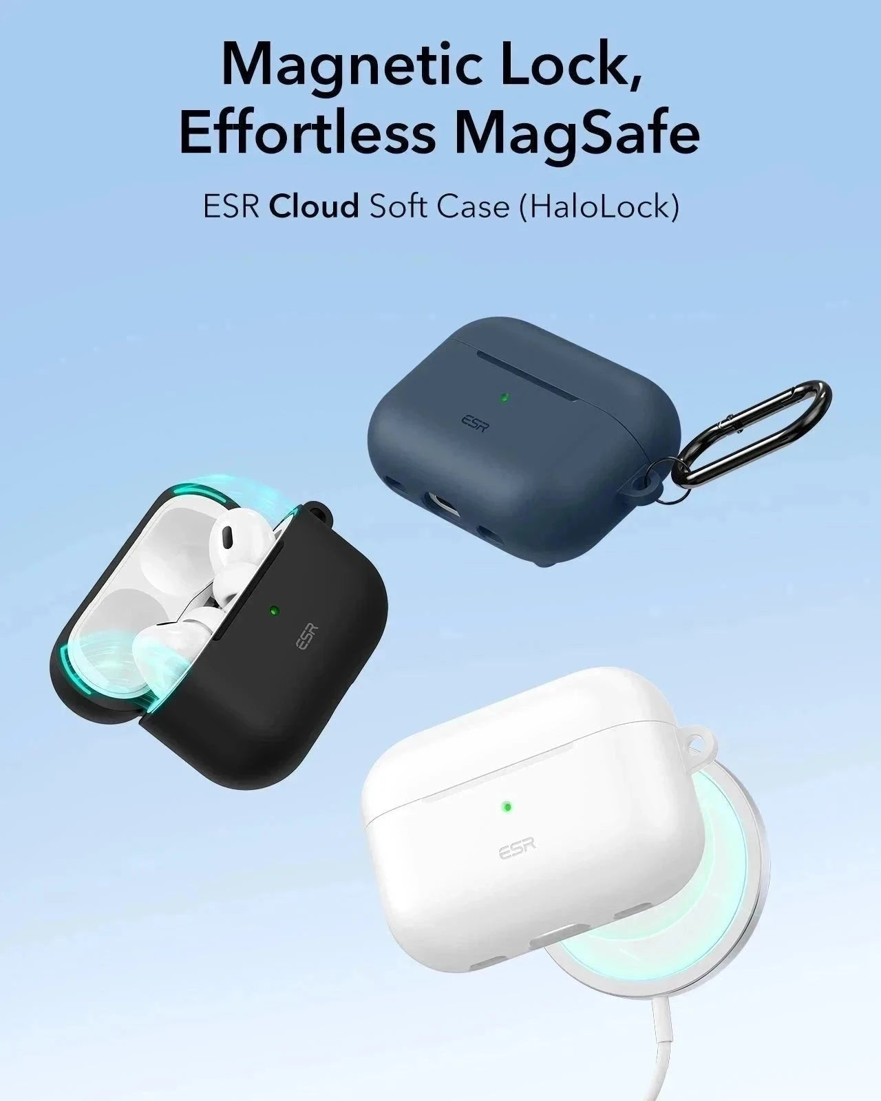 AirPods Pro (2023/2022/2019) Cloud Soft Case (HaloLock) - Black ESR ESR