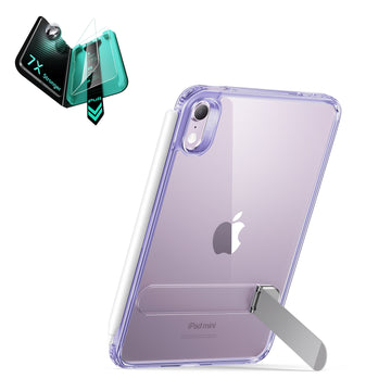 iPad mini (A20 Pro) Boost Kickstand Protection Bundle - Clear Purple