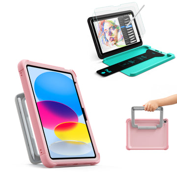 iPad 11" (A16) 2025 Pack écriture et protection enfant - Pink