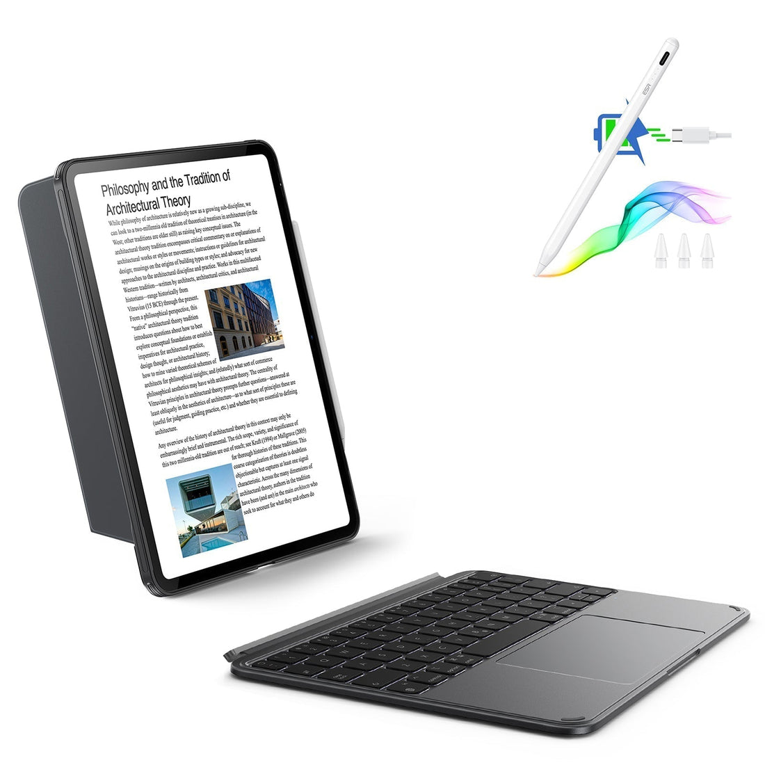 iPad 10. Gen Shift Tastaturhülle (abnehmbar) mit Digital Pencil Bundle- DE Layout - Dark Gray ESR ESR