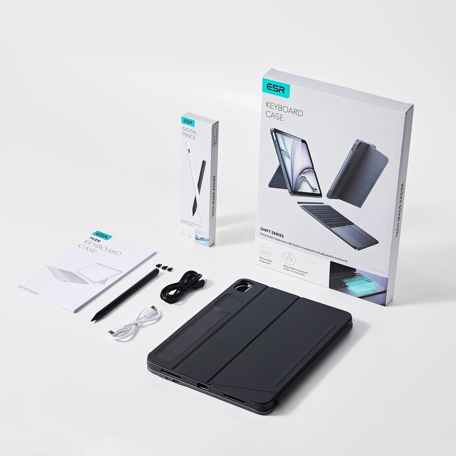 Gray iPad 10th Generation Keyboard Case & 1.5mm Smooth Pencil