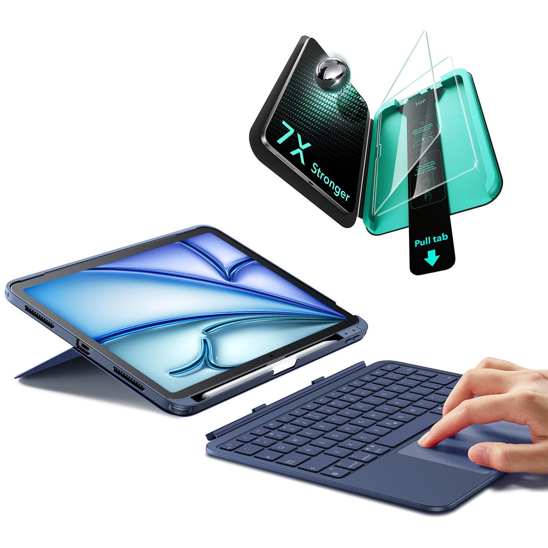 iPad 10th Gen Flex Keyboard Case (Detachable)  Protection Bundle - US Layout-Blue ESR ESR