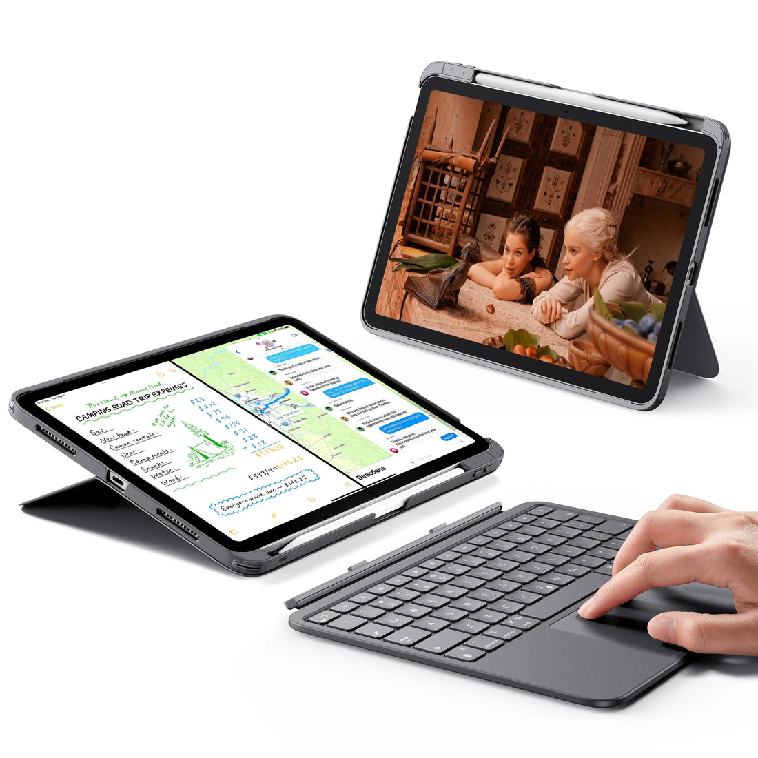 iPad 10th Gen 2024 Flex Keyboard Case (Detachable)  - US Layout-Dark Gray ESR ESR