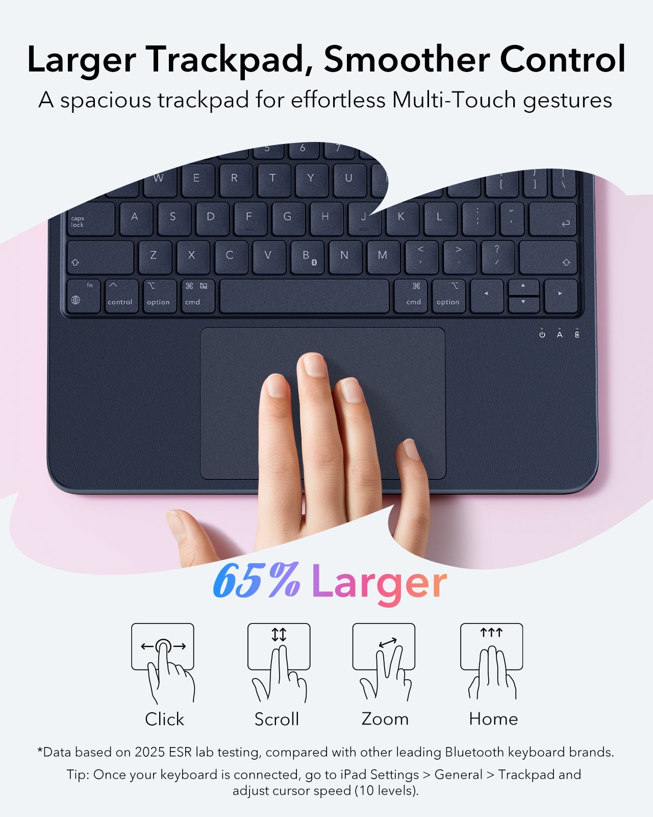 Blue iPad 10th Generation Detachable Wireless Keyboard Case | ESR Flex