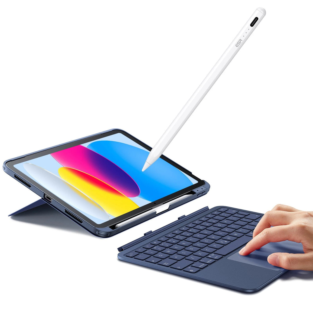 iPad 10th Gen Flex Keyboard Case (Detachable) With Digital Pencil Bundle  - US Layout-Blue ESR ESR